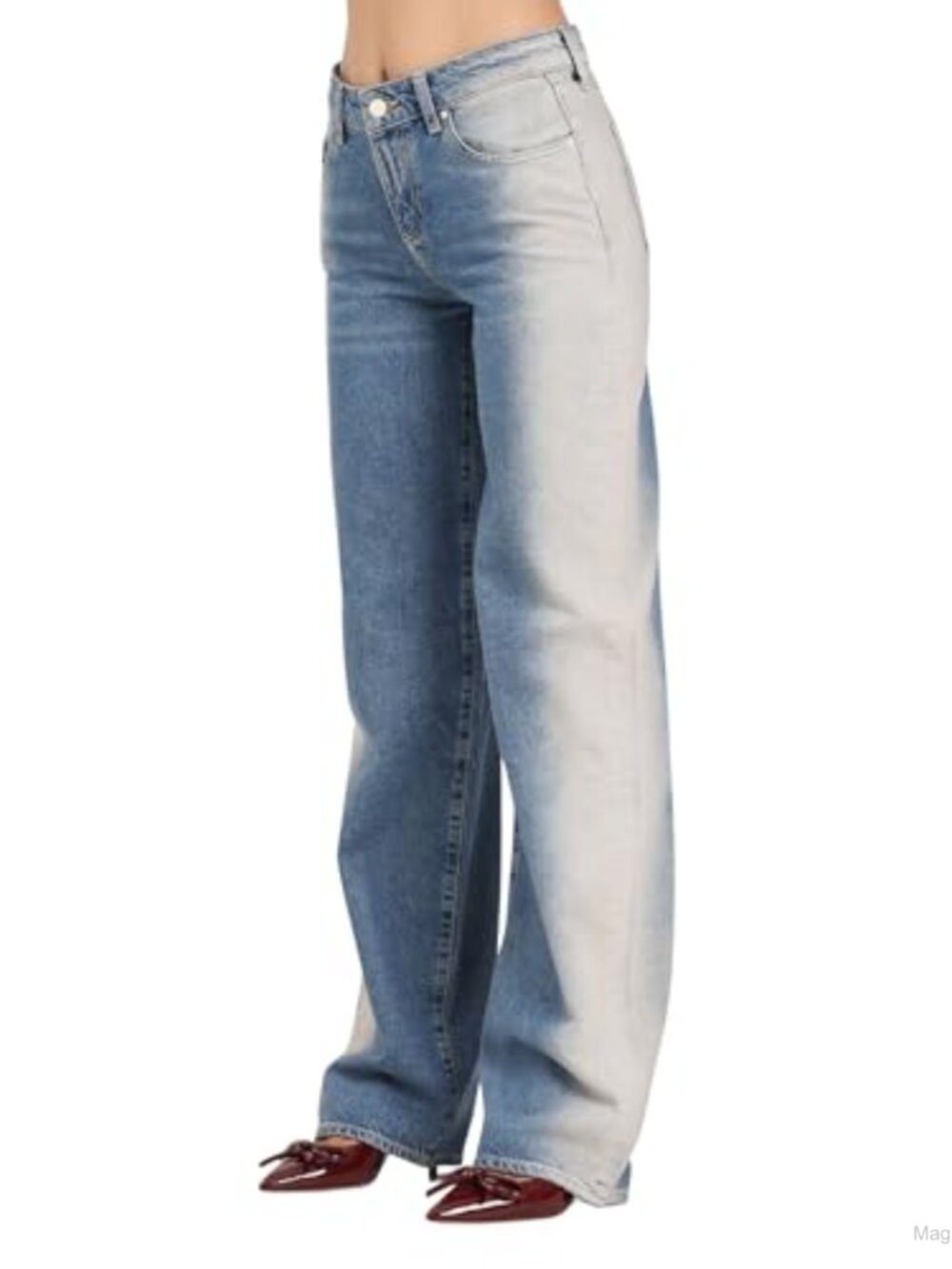 Low Rise Relaxed Straight Denim Jeans 100% Cotton 5 Pocket